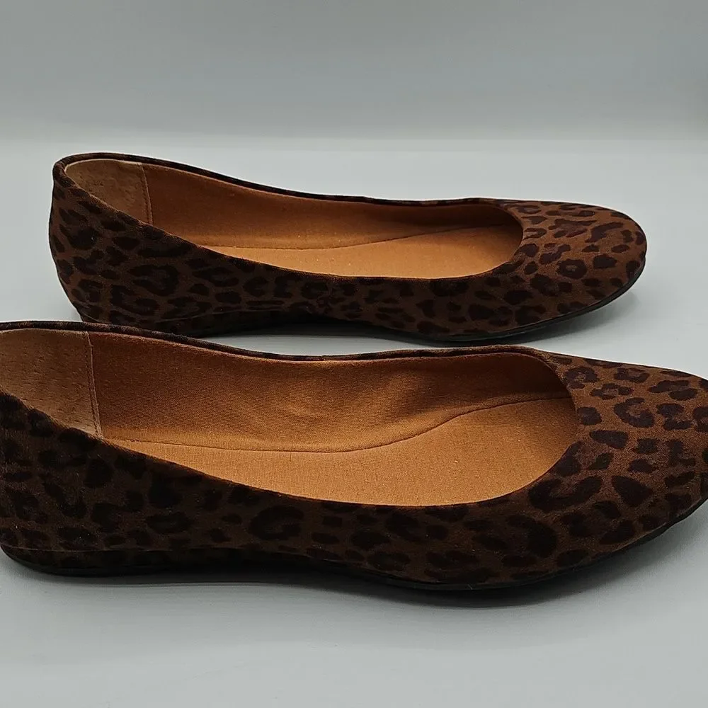 Sun + Stone Brown Leopard Flats Size 9 Balletcore Streetwear, Gunge